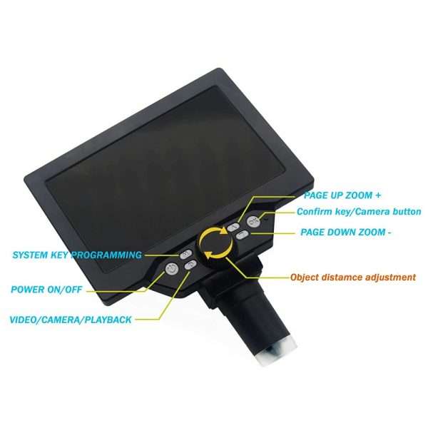 G1200 Digital Microscope 7 Inch Large Color Screen Large Base LCD Display 12MP 1-1200X - Image 2