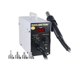 QUICK 857DW+ Lead Free Adjustable Hot Air Heat Gun With Helical Wind 580W SMD Rework Station