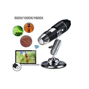 USB Microscope 1600x Zoom 1080p Digital Mini Microscope Camera with OTG Adapter and Metal Stand; Compatible for Window