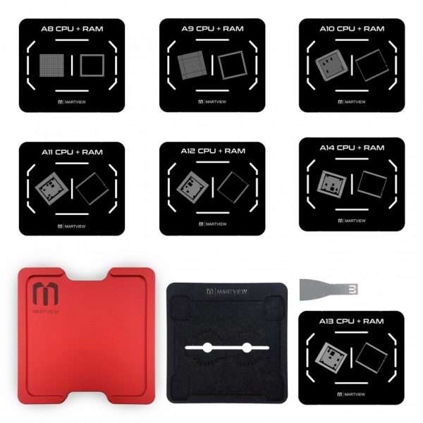 Martview RB-02 7in1 CPU Reballing Stencil Full Set for iPhone A8 A9 A10 A11 A12 A13 A14 - Image 3